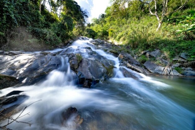 time lapse photography of river